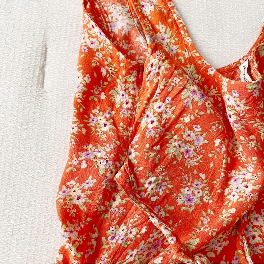AEO Orange Floral Print Mini Dress - Picture 9 of 11